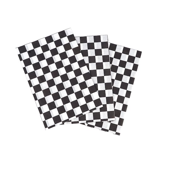 Black & White Checker Tissue Paper Sheets, 12ct. by Celebrate It™